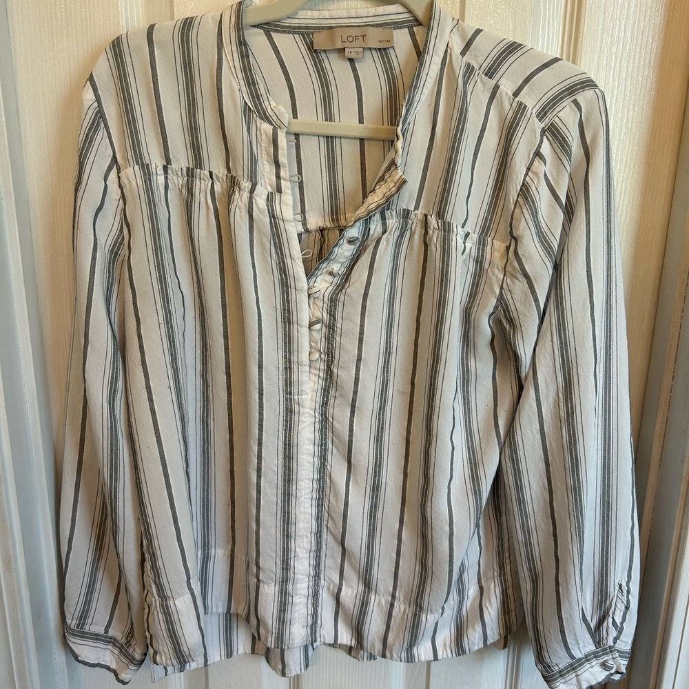 Loft Petite Large Striped Top - Picture 6 of 6
